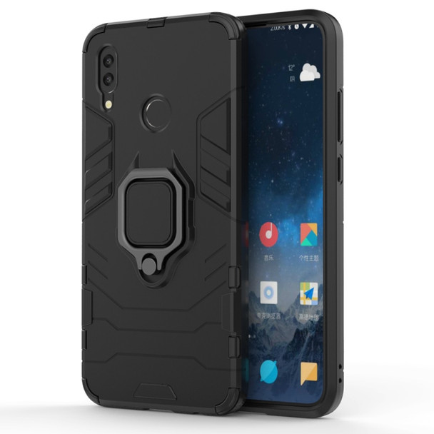 PC + TPU Shockproof Protective Case for Huawei P Smart (2019), with Magnetic Ring Holder (Black)