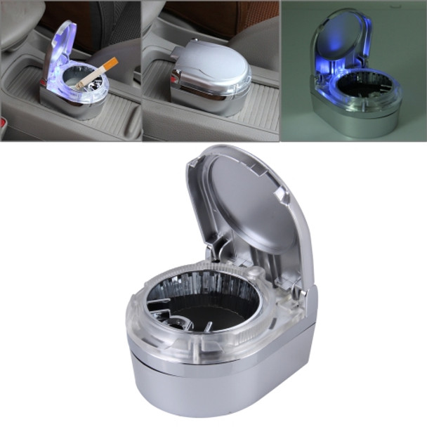 SHUNWEI SD-1201 Mini Portable Car Ashtray Blue LED Light for Dashboard Cigar Cigarette(Silver)