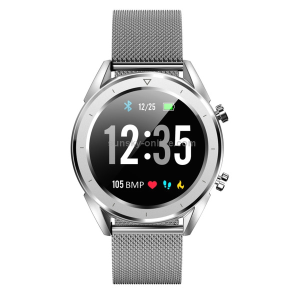 DT28 1.54inch IP68 Waterproof Steel Strap Smartwatch Bluetooth 4.2, Support Incoming Call Reminder / Blood Pressure Monitoring / Watch Payment(Silver)