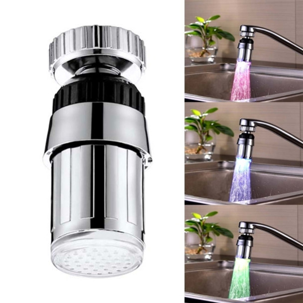 SDF-B6 1 LED ABS Temperature Sensor RGB LED Faucet Light Water Glow Shower, Size: 58 x 24mm, Interface: 22mm (Silver)