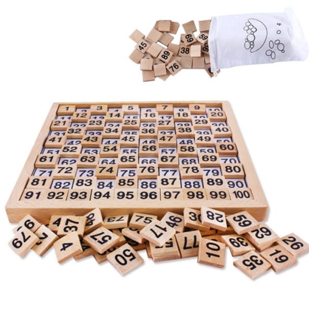 Wooden Montessori Teaching Aids Math 1 - 100 Consecutive Numbers Counting Board Plate Toy