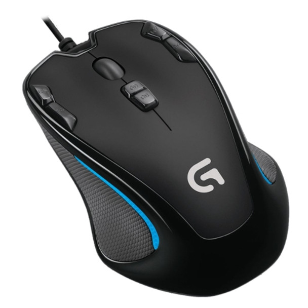 Logitech G300S 2500DPI USB Interface 9-keys Macro Programming 7-color Backlight Wired Optical Gaming Mouse, Length: 2m (Black)