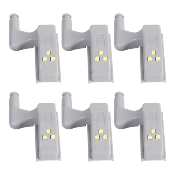 6 PCS YWXLight Induction Wardrobe Closet Inner Hinge Light Door Clip LED Night Light (Cold white)