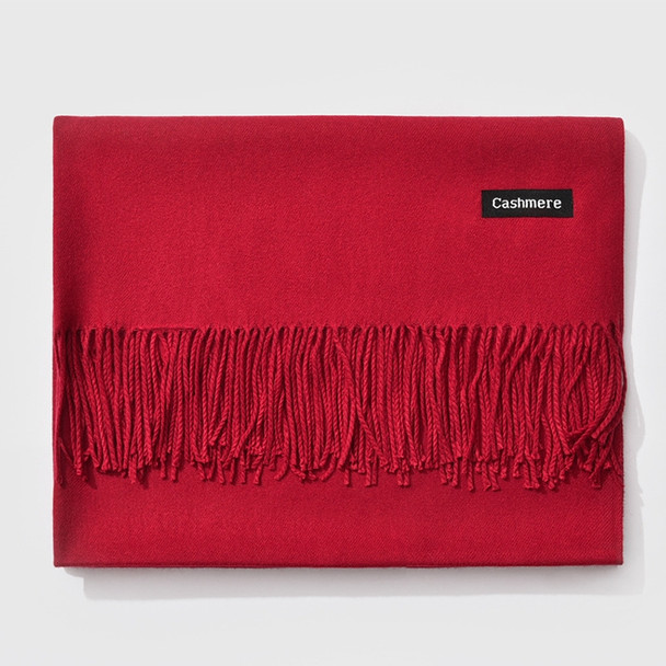 Autumn and Winter Season Classic Solid Color Imitation Cashmere Scarf, Size: 60 * 200cm(Dark Red)