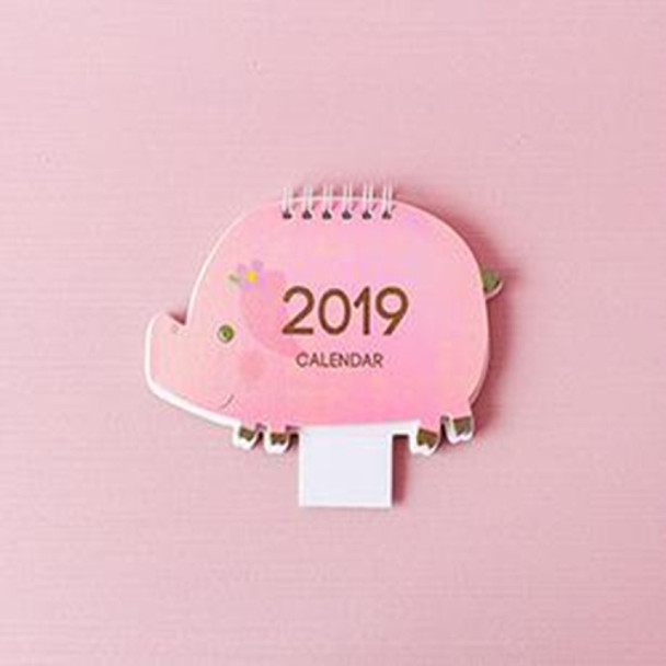3 PCS Pink Cute Animal Pattern Table Calendars Desk Calendar(Pig)