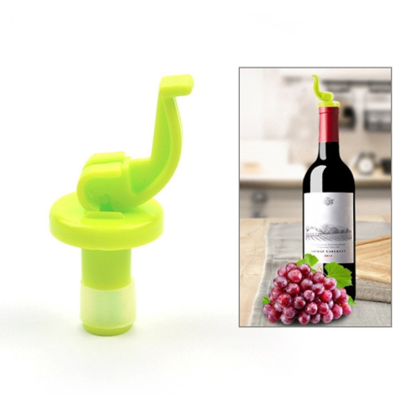 2 Sets Plastic Wine Corks Manually Press Down the Wine Stopper(Green)