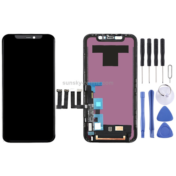 LCD Screen and Digitizer Full Assembly with Frame for iPhone 11(Black)