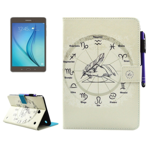 For Galaxy Tab A 8.0 / T350 Twelve Constellations Pattern Horizontal Flip Leather Case with Holder & Wallet & Card Slots & Sleep / Wake-up Function & Pen Slot
