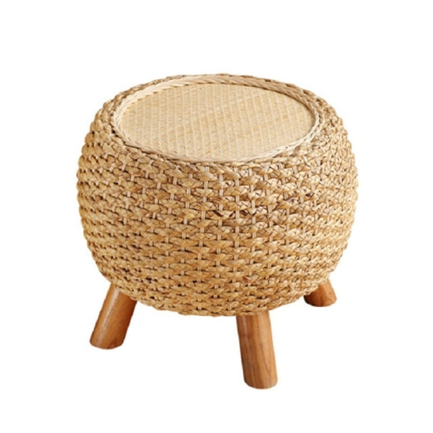 Home Rattan Stool Coffee Table Balcony Sofa Stool, Size:36x35cm(Narcissus Cane Stool)