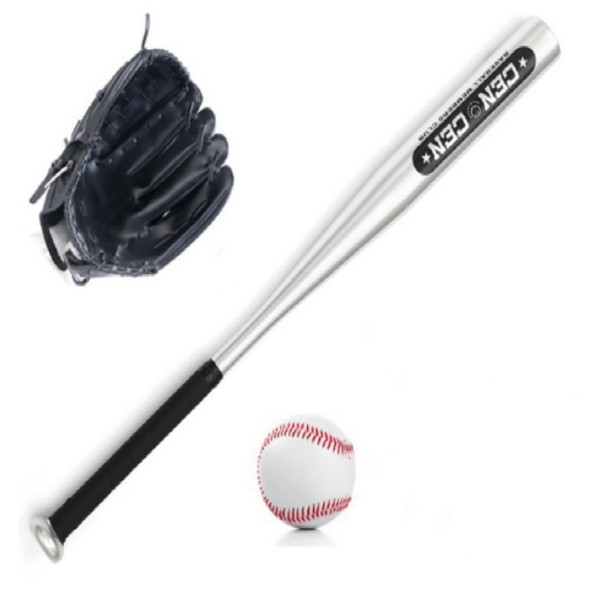 3 in1 Aluminum Alloy Baseball Bat + Baseball + Storage Bag Set(with Black Gloves)