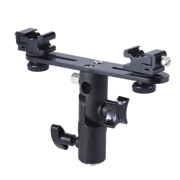 Double Hot Shoe Flash Stand Bracket