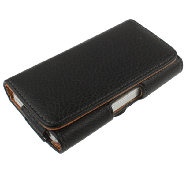 Universal Mobile Phone Leather Case / Bag with Clip for iPhone, Size: 120 x 60 x 25mm(Black)