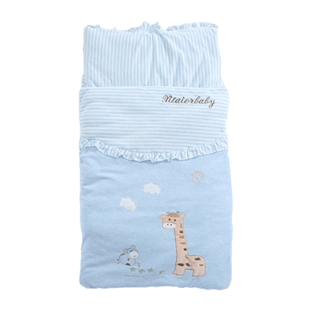 Baby Cotton Breathable Sleeping Bag Baby Cartoon Pattern Wrap Baby Multi-purpose Hug Bag(Blue)