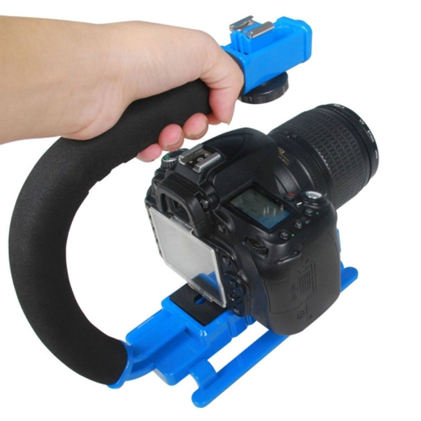 YELANGU S2-4 YLG0106B-D C-shaped Video Handle DV Bracket Stabilizer for All SLR Cameras and Home DV Camera(Blue)