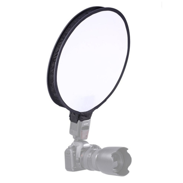 30cm Universal Round Style Flash Folding Soft Box, Without Flash Light Holder(Black + White)