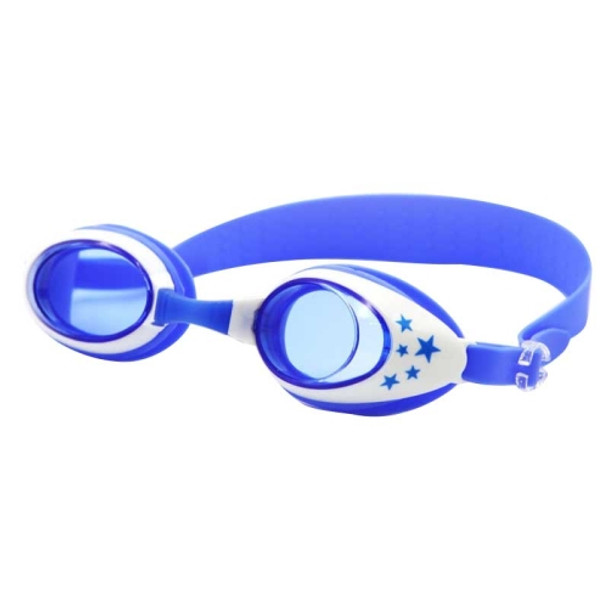 Star Pattern Anti-fog Silicone Swimming Goggles with Ear Plugs for Children(Blue)