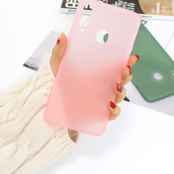 For Galaxy A20s 1.5mm Liquid Emulsion Translucent TPU case(Pink)