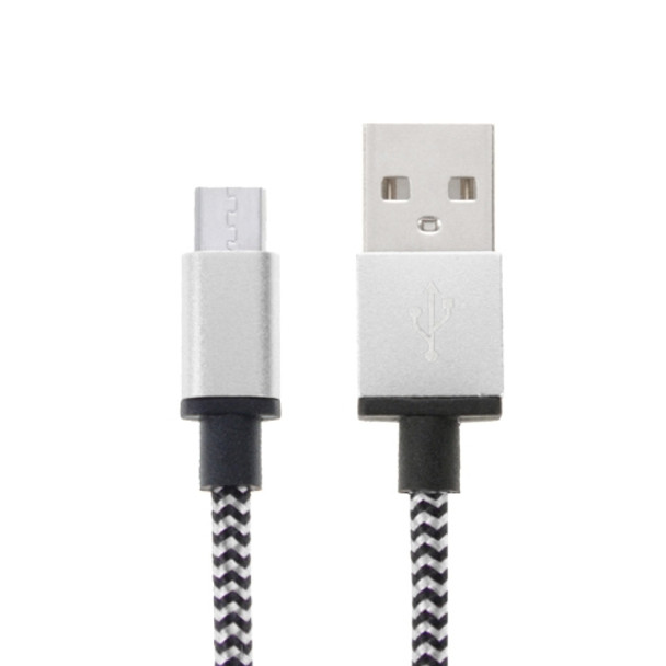 2m Woven Style Micro USB to USB 2.0 Data / Charger Cable, For Galaxy S6 / S5 / S IV / Note 5 / Note 5 Edge, HTC, Sony(Silver)