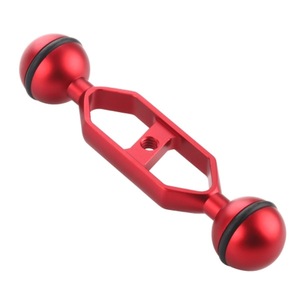 PULUZ 5.0 inch 12.7cm Aluminum Alloy Dual Balls Arm for Underwater Torch / Video Light(Red)
