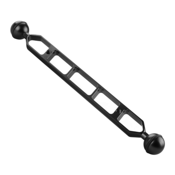 PULUZ 11.0 inch 27.9cm Aluminum Alloy Dual Balls Arm for Underwater Torch / Video Light(Black)