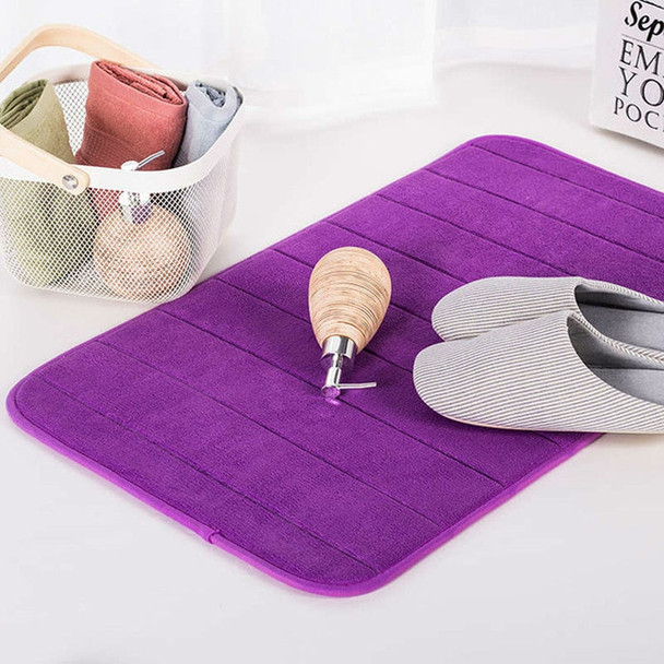 Non Slip Water Absorption Rug Bathroom Mat Shaggy Memory Foam Kitchen Door Floor Mat, Size:50X90CM(Purple)