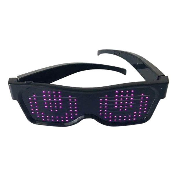 Night Club Bar Disco LED Light-emitting USB Charging Shutter APP Bluetooth Glasses (Pink)
