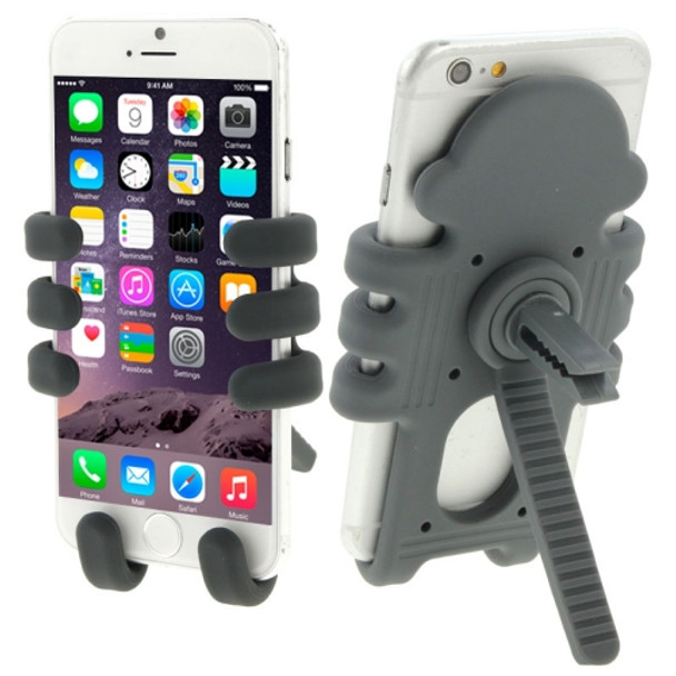 Monkey Style Air Vent Car Mount Silicone Variety Holder, For iPhone, Galaxy, Sony, Lenovo, HTC, Huawei, and other Smartphones(Grey)