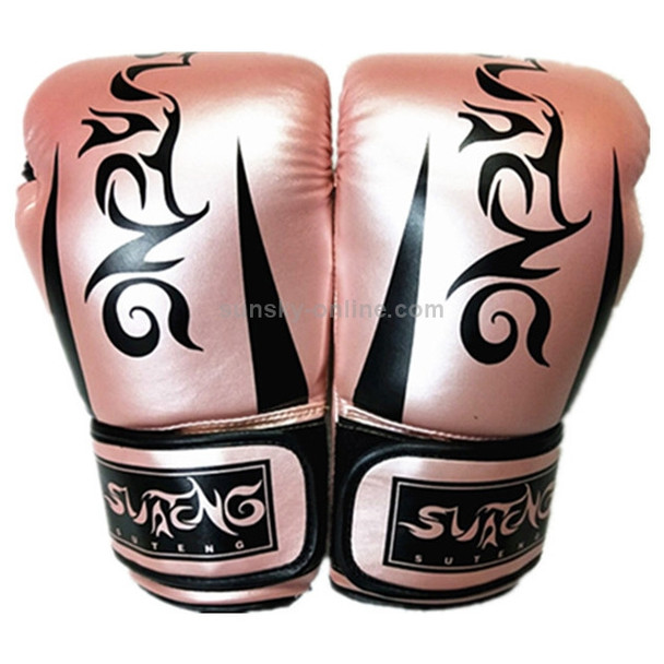 SUTENG Pearl Light Loaded PU Leather Fitness Boxing Gloves for Adults(Pink)