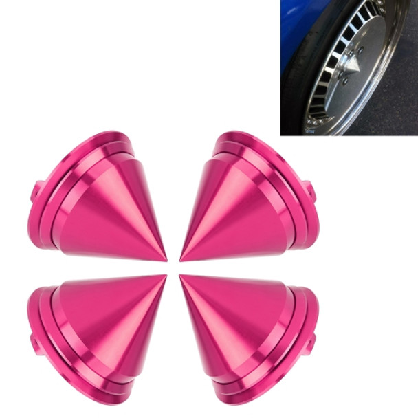 4 PCS Car Tyre Hub Centre Cap Cover (Pink)
