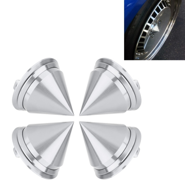 4 PCS Car Tyre Hub Centre Cap Cover (Silver)