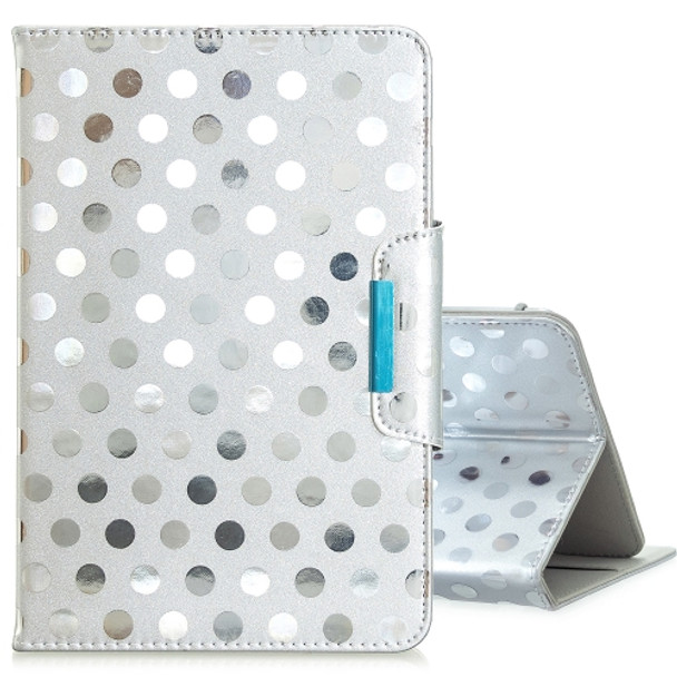 For 8 inch Universal Tablet Solid Color Wave Point Horizontal Flip Leather Case, with Holder(Silver)