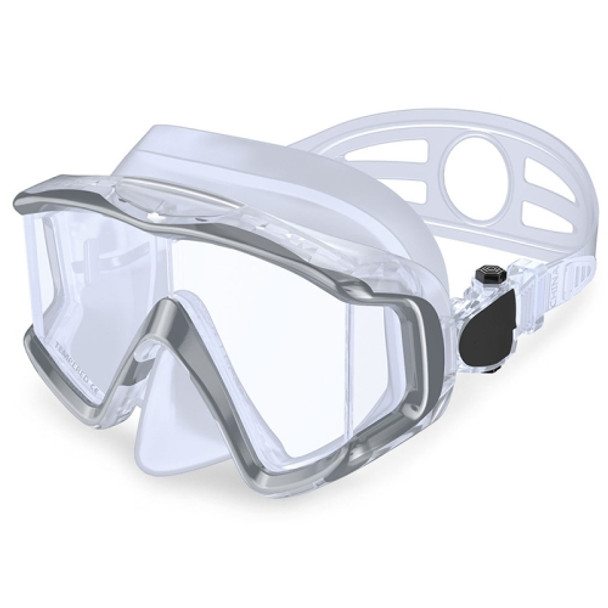 DM600 Silica Gel Diving Mask Swimming Goggles Diving Equipment for Adults (White)