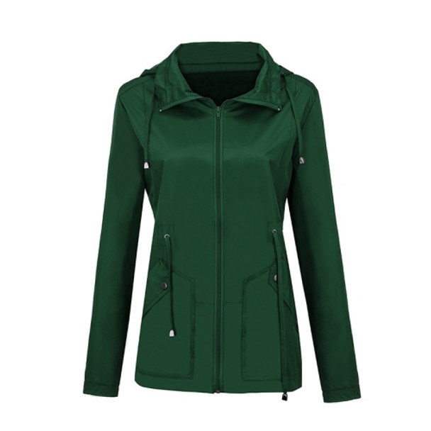 Raincoat Waterproof Clothing Foreign Trade Hooded Windbreaker Jacket Raincoat, Size: XXXL(Green)