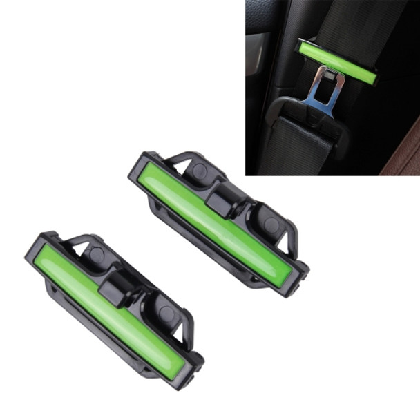 DM-013 2PCS Universal Fit Car Seatbelt Adjuster Clip Belt Strap Clamp Shoulder Neck Comfort Adjustment Child Safety Stopper Buckle(Green)
