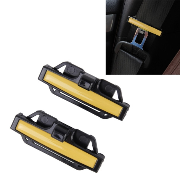 DM-013 2PCS Universal Fit Car Seatbelt Adjuster Clip Belt Strap Clamp Shoulder Neck Comfort Adjustment Child Safety Stopper Buckle(Yellow)