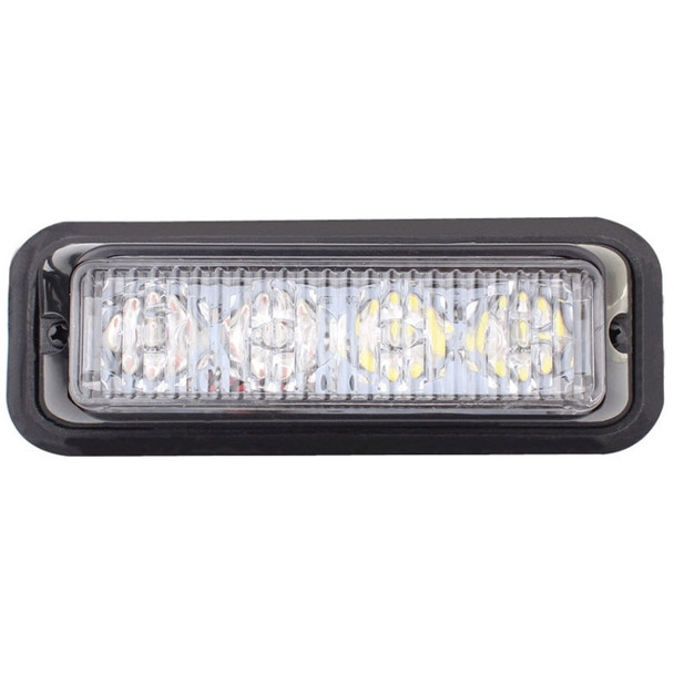 12W 720LM 6500K 577-597nm 4-LED White + Yellow Light Wired Car Flashing Warning Signal Lamp, DC12-24V, Wire Length: 95cm