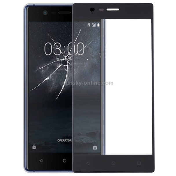 Front Screen Outer Glass Lens for Nokia 3(Black)