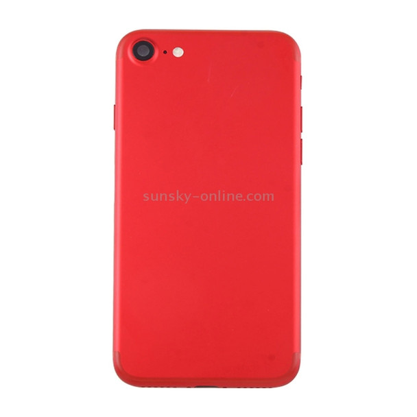 Battery Back Cover Assembly with Card Tray for iPhone 7 (Red)