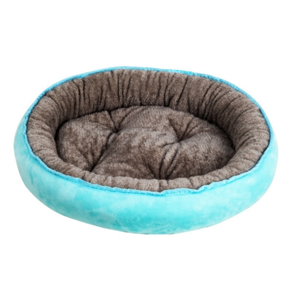 Thickened Autumn and Winter Oval Universal Warm Pet Cat Dog Bed, Size:L(Blue)