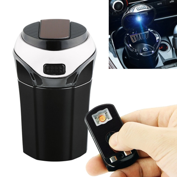 2 in 1 Universal Car Detachable Electronic Cigarette Lighter + Trash Rubbish Bin Ashtray (Silver)