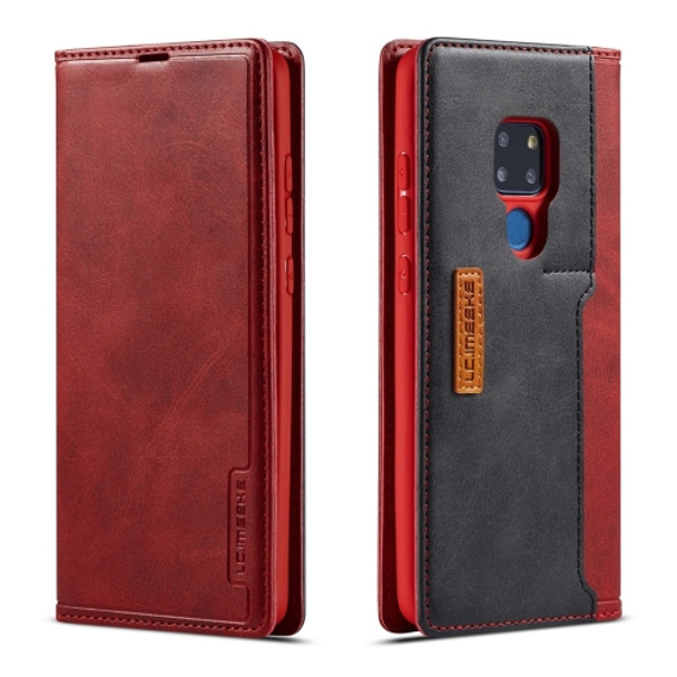 For Huawei Mate 20 LC.IMEEKE LC-001 Series PU + TPU Color Matching Frosted Horizontal Flip Leather Case with Holder & Card Slot(Red)