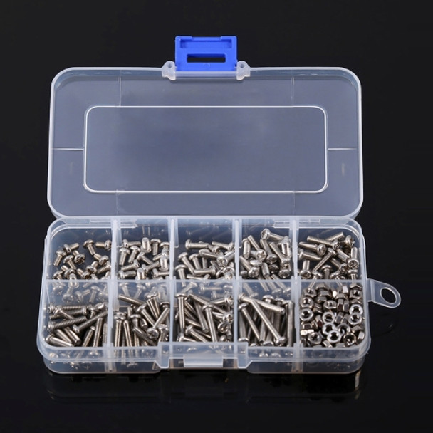 340 PCS DIN7985 Cross Screws Bolts Nut M3 Stainless Steel Pan Head Screw Set