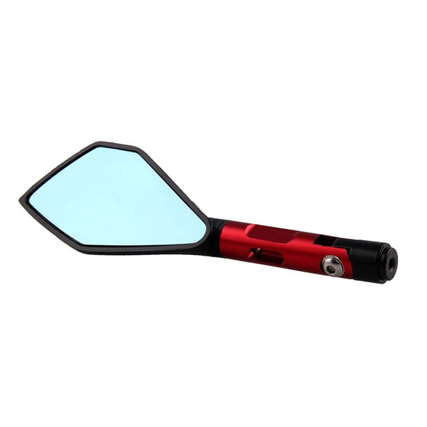 Modified Motorcycle Aluminium Alloy Rhombus Reflective Light Side Rearview Mirror (Red)