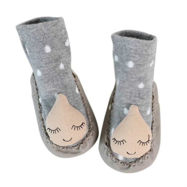 Kids Sock Shoes Cartoon Tube Footwear Baby Anti-Slip Toddler Socks, Size:14cm(Gray)