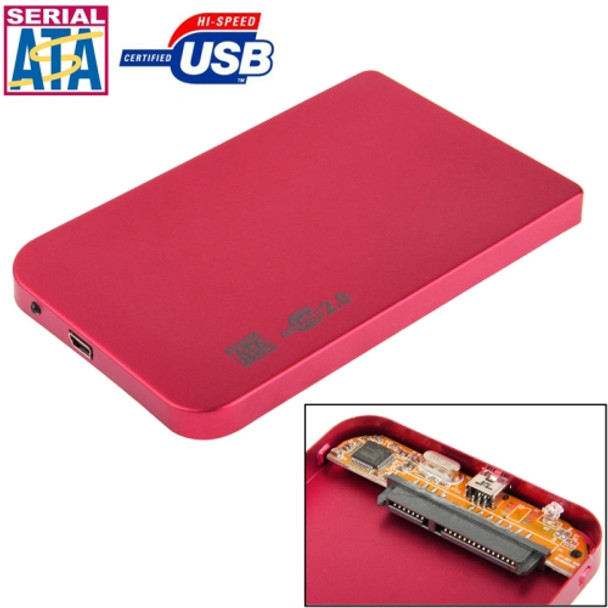 2.5 inch SATA HDD External Case, Size: 126mm x 75mm x 13mm (Red)