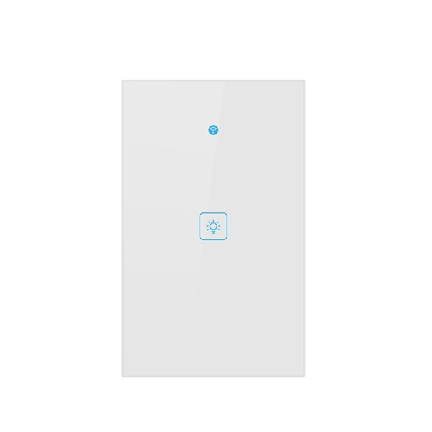 WS-US-01 EWeLink APP & Touch Control 2A 1 Gang Tempered Glass Panel Smart Wall Switch, AC 90V-250V, US Plug