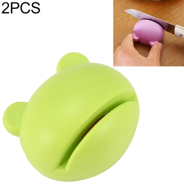 2 PCS  Multifunction Cartoon Design Knife Sharpener(Green )