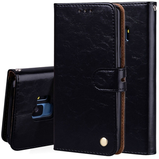 For Galaxy S9 Oil Wax Texture Horizontal Flip Leather Case with Holder & Card Slots & Wallet(Black)