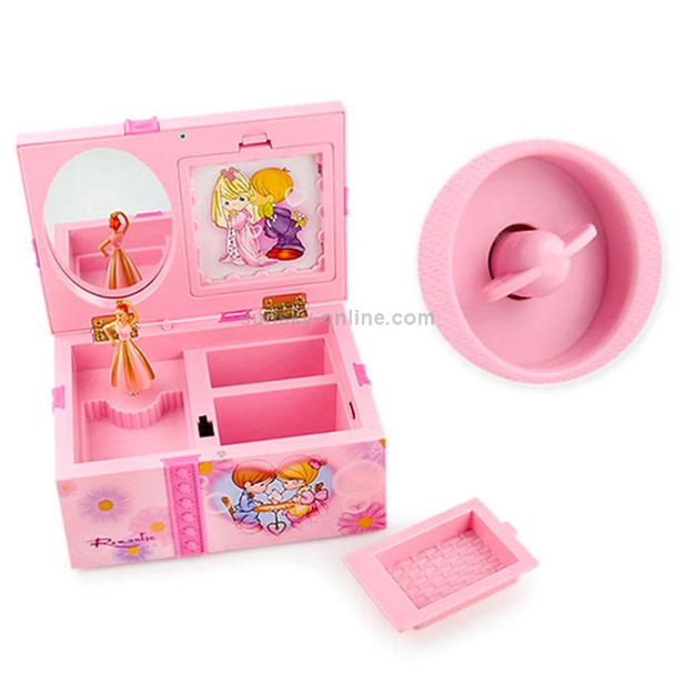 Girly Heart Dancing Girl Jewelry Storage Music Box, Style:Swing(Pink)