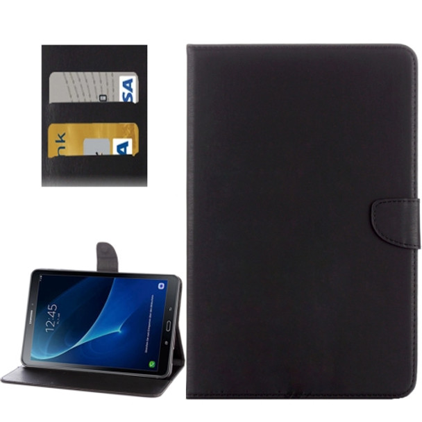 For Galaxy Tab A 10.1 (2016) / P580 Simple Style Horizontal Flip Leather Case with Holder & Card Slots & Wallet (Black)